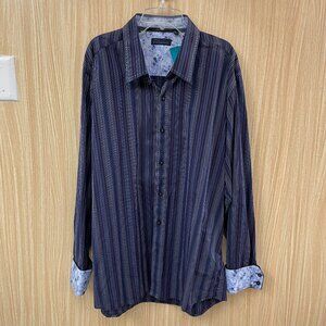 7 Diamonds Blue Pinstripe Shirt size XL